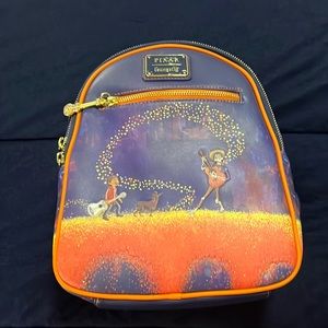 Loungefly Blue Disney Pixar Coco Marigold Bridge Mini Backpack Bag